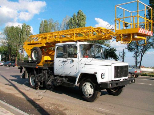 Автовышка 22м на шасси ГАЗ 3309 двухрядная кабина